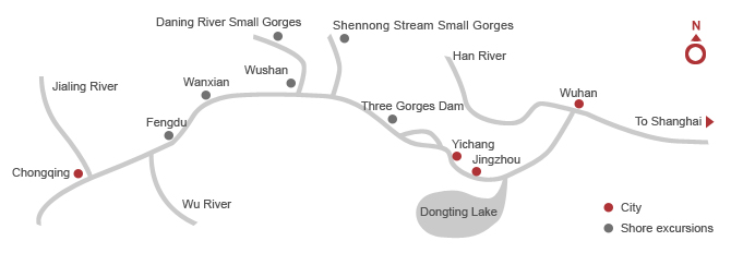 Karte des Yangtze Fluss, Yangtze Fluss Karte