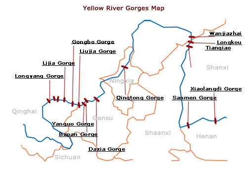 Karte des Gelben Fluss Schlcuhtes