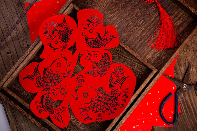 Chinesisches Neujahr Papierschnitt
