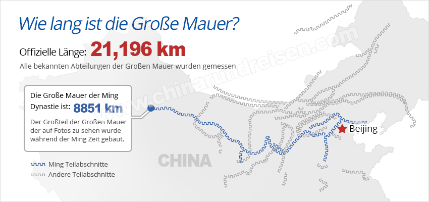 chinesische mauer länge karte